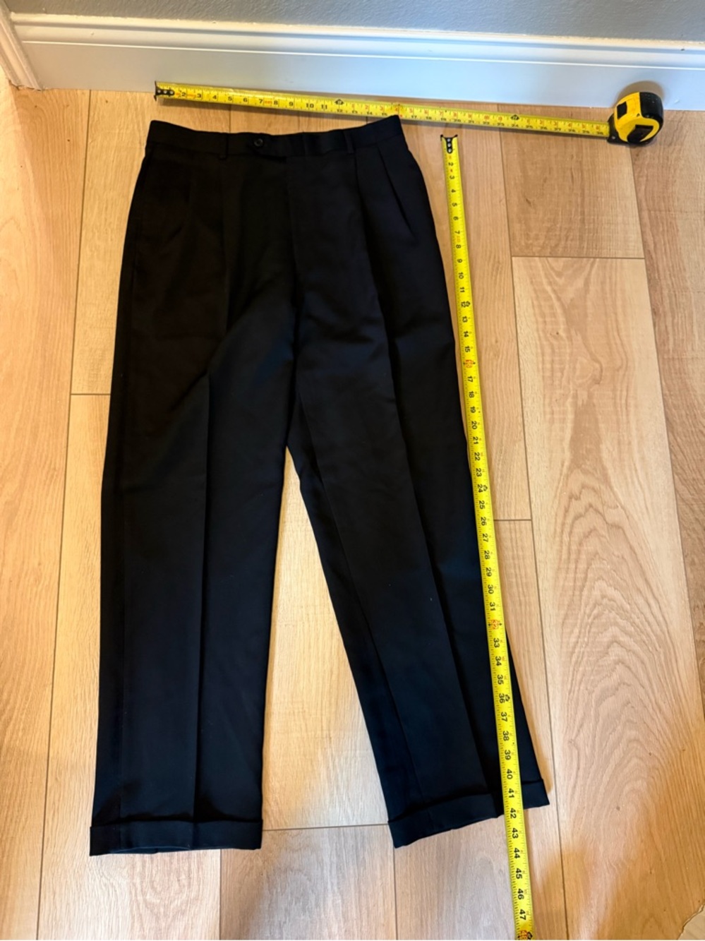 🖤 Men’s Black Wool Suit Dress Pants | Tailored Slacks Classic Career 34W - Picture 5 of 5